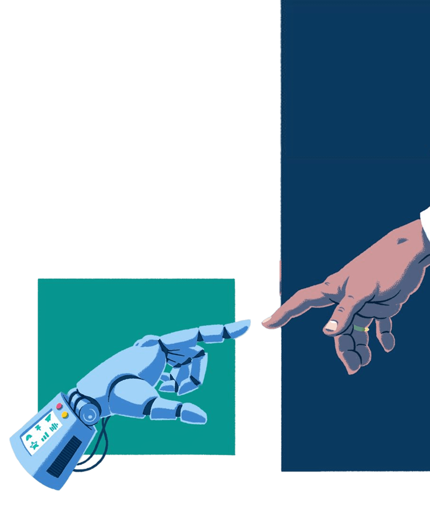 Robot and human hand